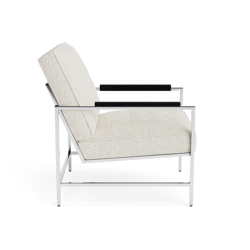 Major Arm Chair, Black, Berber - Cream, Polished Stainless Steel
