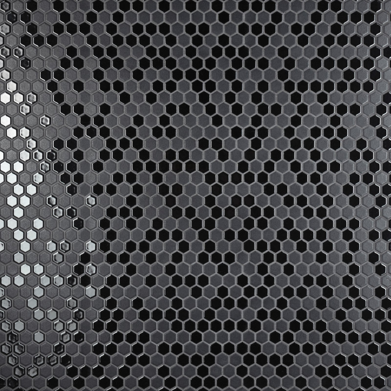 Citi Hex Black 10-1/4" x 11-7/8" Porcelain Mosaic Tile