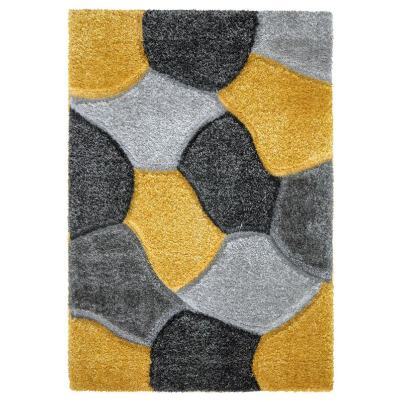 Abem Geometric Shag Indoor / Outdoor Area Rug, Rectangle 60 x 110cm