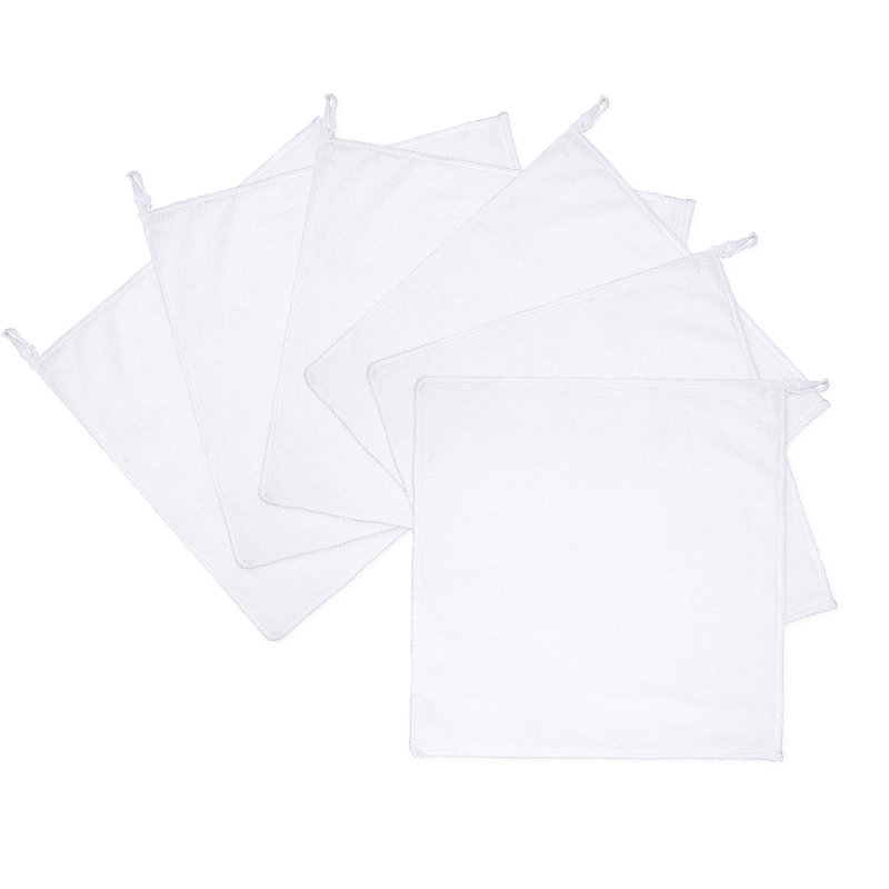 Ensemble de 6 débarbouillettes en polyester Sandisfield, White