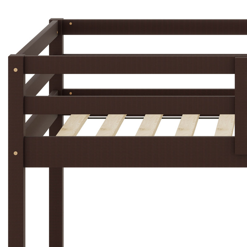 Space-Saving Loft Bed Featuring Easy-Climb Ladder and Safety Rails, Espresso