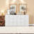 Elegant 9-Drawer Dresser - Modern Storage Cabinet with Gold-Toned Handles & Waterproof Finish-778179964