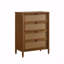 Commode 4 tiroirs (commode) en bois et rotin