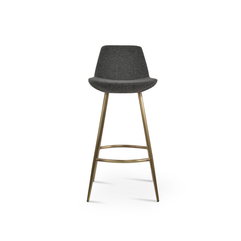 Tabouret de bar et de comptoir Pera Galata en laiton, Gris foncé, Tabouret de bar (siège d'une hauteur de 29 po)