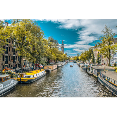 Novalee House bateaux in Amsterdam - Photographie sur toile tendue