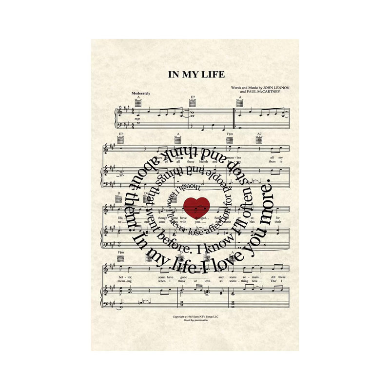 In My Life - Red Heart - Wrapped Canvas Print, 66.04 cm H x 45.72 cm W x 3.175 cm D