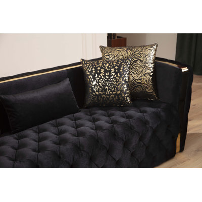 Bellagio Luxe Gold-Accent 3-Piece Living Room Set