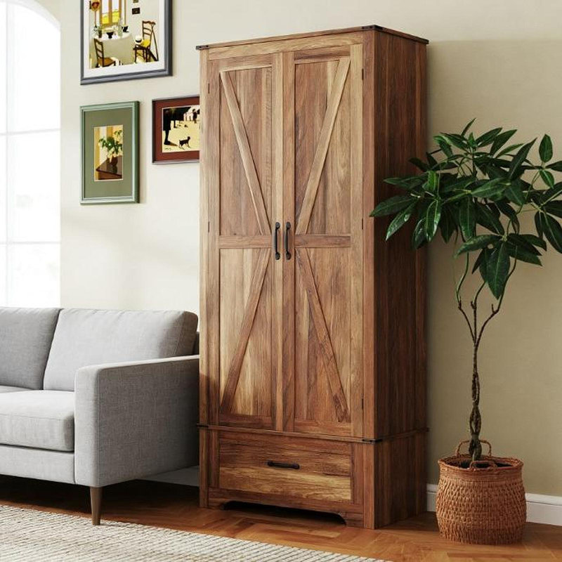 Armoire de cuisine, armoire avec tablettes réglables