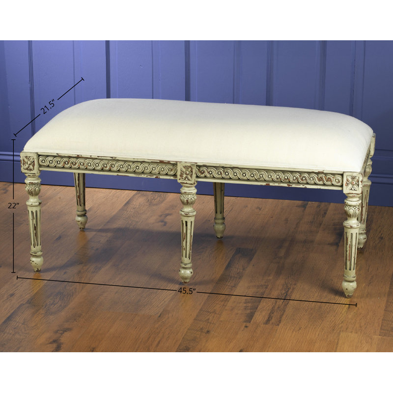 Upholstered Bench, Parchment