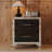 Elegant High Gloss Nightstand With Metal Handle-138913787