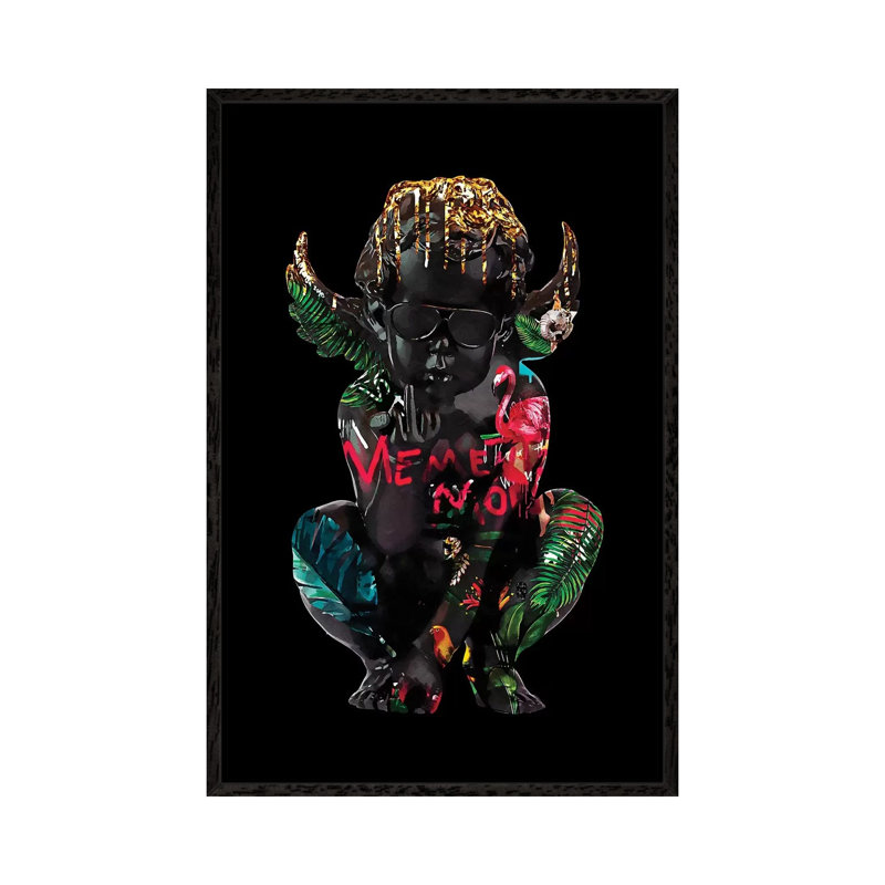 Memento Mori | Angel by Danilo De Alexandria - Print on Canvas, 152.4cm H x 101.6cm W x 3.81cm D, Classic Brown Wood Framed