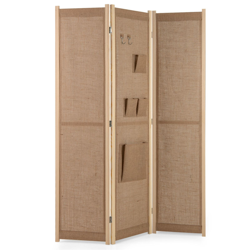 120cm W x 170cm H 4 - Panel Solid Wood Folding Room Divider