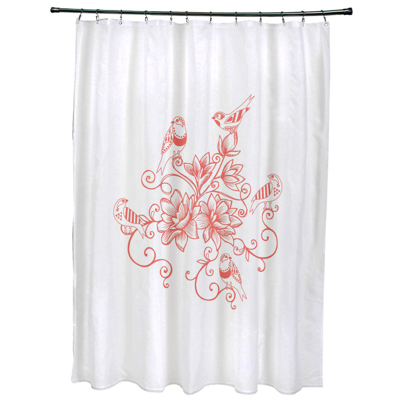 Rideau de douche simple Everill, Corail