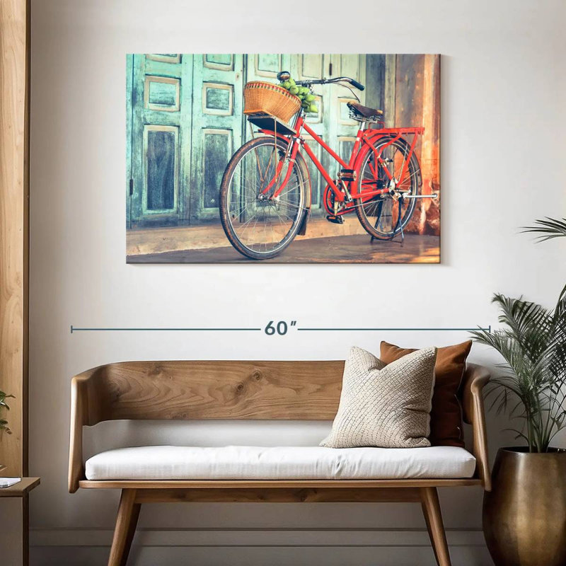 Mehar Hipster Red Bicycle, 30" H x 45" W