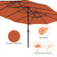 Parasol de marché extérieur à double face avec base 36 lumières à DEL avec couvercle Kirkbride 181 po x 106 po-764249014