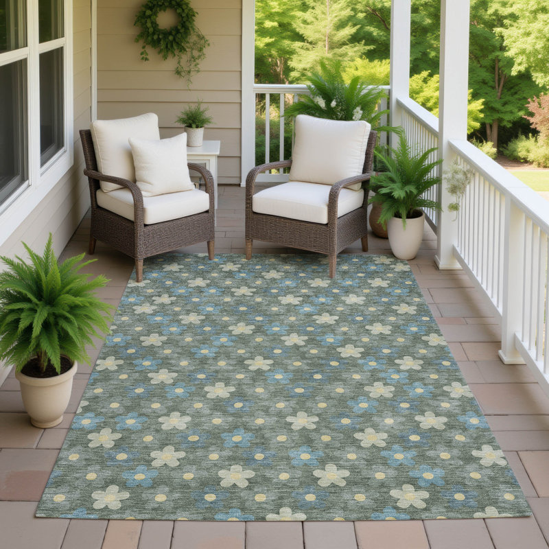 Tapis pour enfants intérieur / extérieur lavable à la machine Chantille ACN2569, Basilic, 8 pi x 10 pi