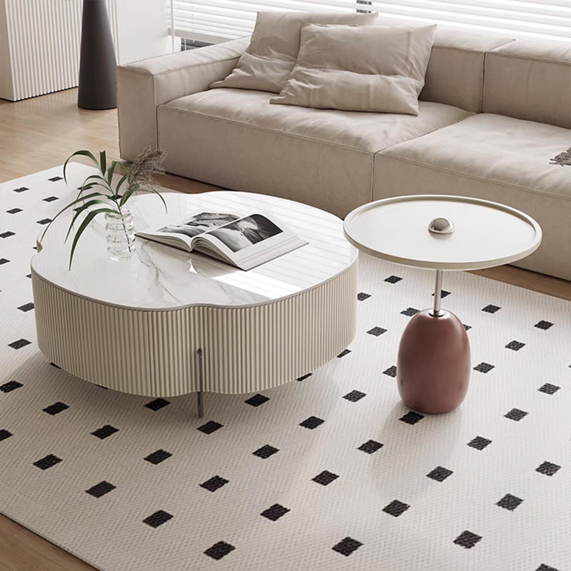 Cream wind petal set end table