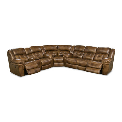 Taylorann Reclining Console Sectional - Saddle