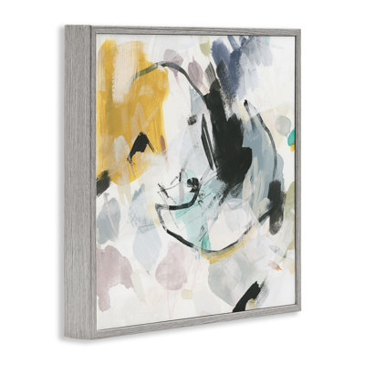 Yellow & Neutral Abstraction Framed Giclee Art by June Erica Vess