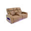 Canapé inclinable électrique Jasi, Bluetooth, ports USB, similicuir brun