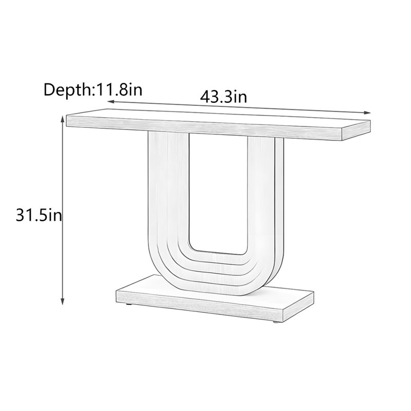 Console Minimalist Modern, H 31,5 po x l 43,3 po x P 11,8 po
