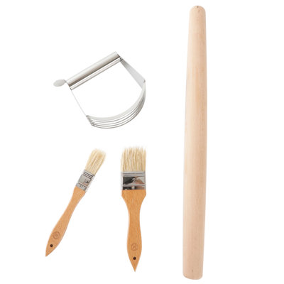 Martha Stewart 4 Piece Wood And Stainless Steel Baking Gadget Set