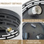 Ensemble de 2 plafonniers encastrés industriels, 3 lumières en métal noir mat pour le couloir et le salon (12,6 po)-2020497977