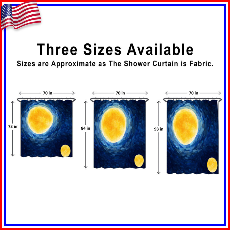 Rideau de douche abstrait soleil - Art Modern Decor, 70in W x 72in H