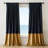 Velvet Blackout Curtains For Living Room And Bedroom - Modern Color Block Design With Back Tab, Rod Pocket, And Clip Ring Hanging Options - Soundproof Thermal Insulating Drapes-999239145-999239152
