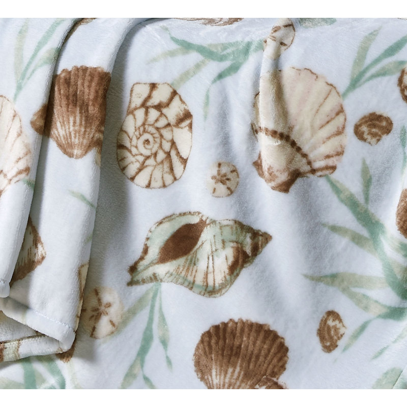 Jeté d'appoint ultra doux et moelleux Kate Aurora Bermuda Tropical Seashells - 50 po X 70 po