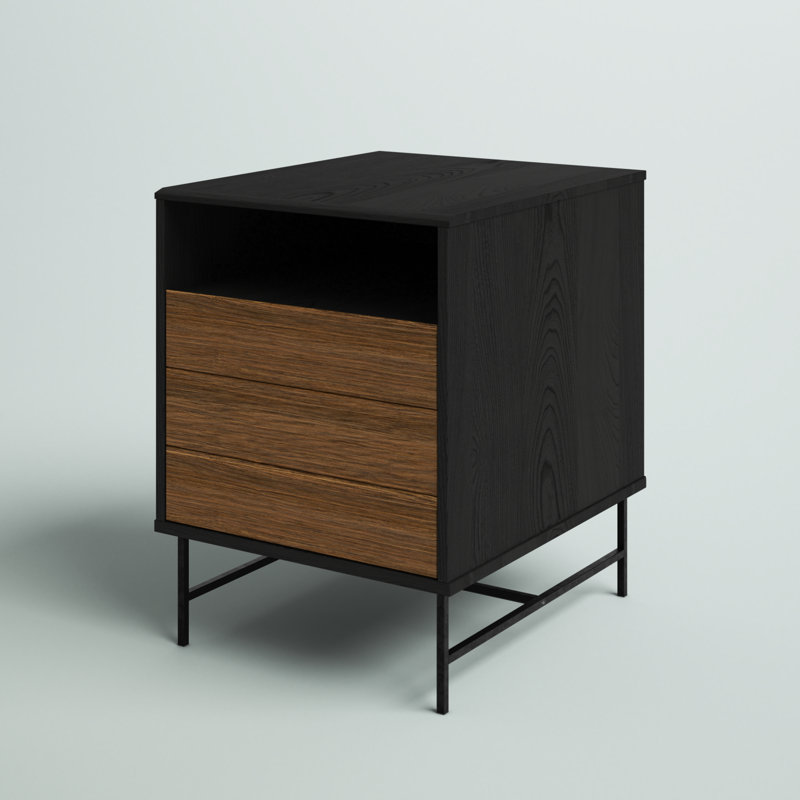 Reznor Nightfall Oak Square End Table with Open Cubby