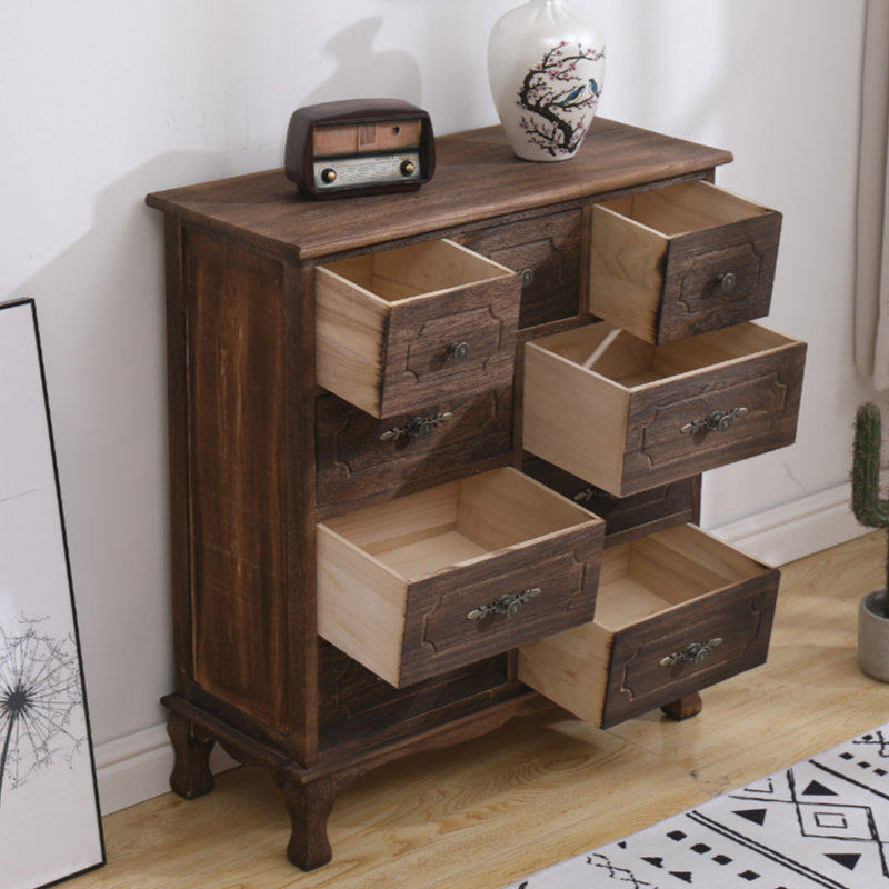 Armoire d'appoint en bois manufacturé brun foncé