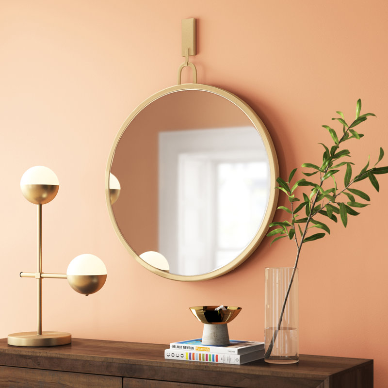 Stopwatch Round Accent Mirror - 30"W x 30"H - Gold, Gold, Round, 30" x 30"