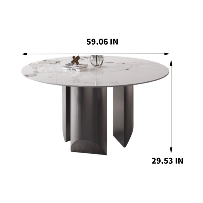 Table de salle à manger Tamel, H 29,53 po x L 59,06 po x l 59,06 po