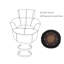 Fauteuil d'appoint pivotant en tonneau berbère avec appui-tête réglable-626868864