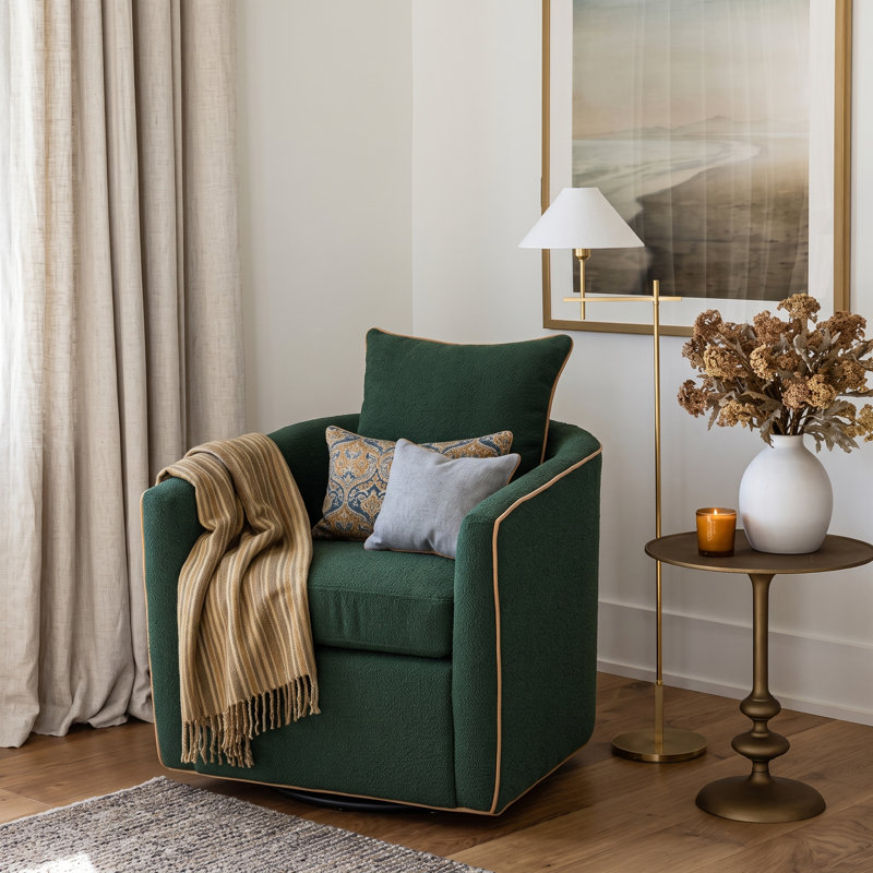 Fauteuil demi-tonneau Aveline, Vert