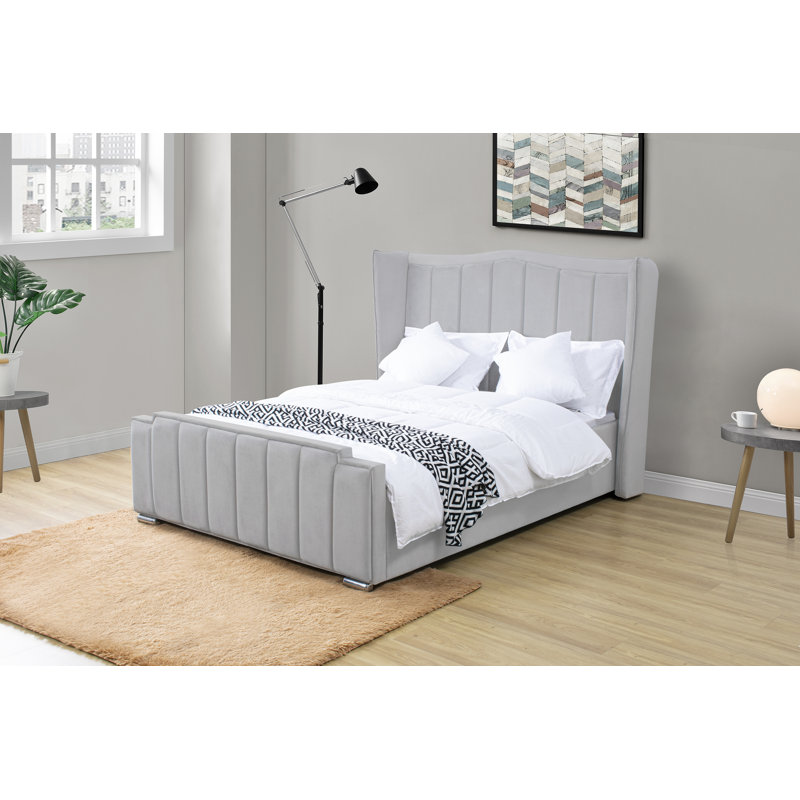 Bridgitte Upholstered Bed, Light Grey, Kingsize (5')