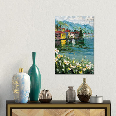 Golden Reflections - Lake Como Italy - reproduction d'art sur toile tendue