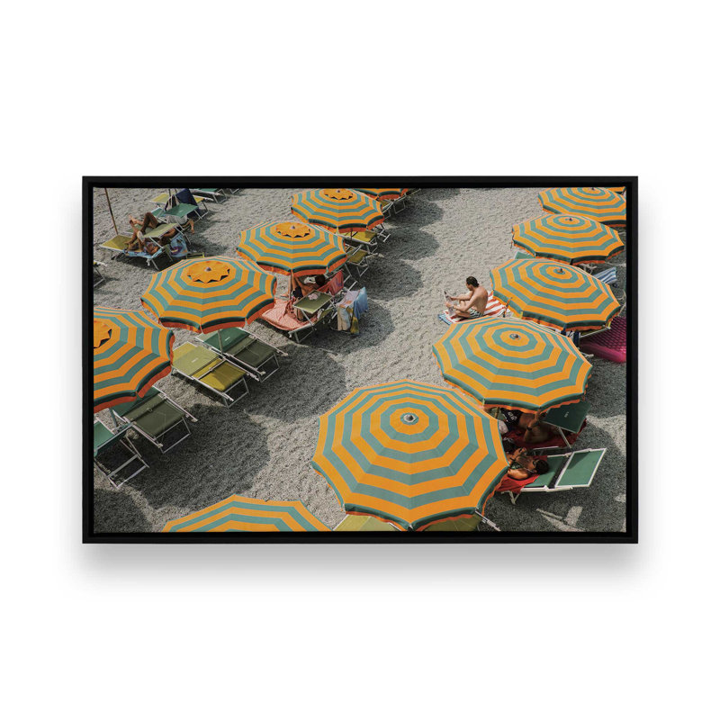 Impression sur toile Seaside Shade, Cadre flottant noir satiné, H 8,75 po x l 12,75 po x P 1,75 po
