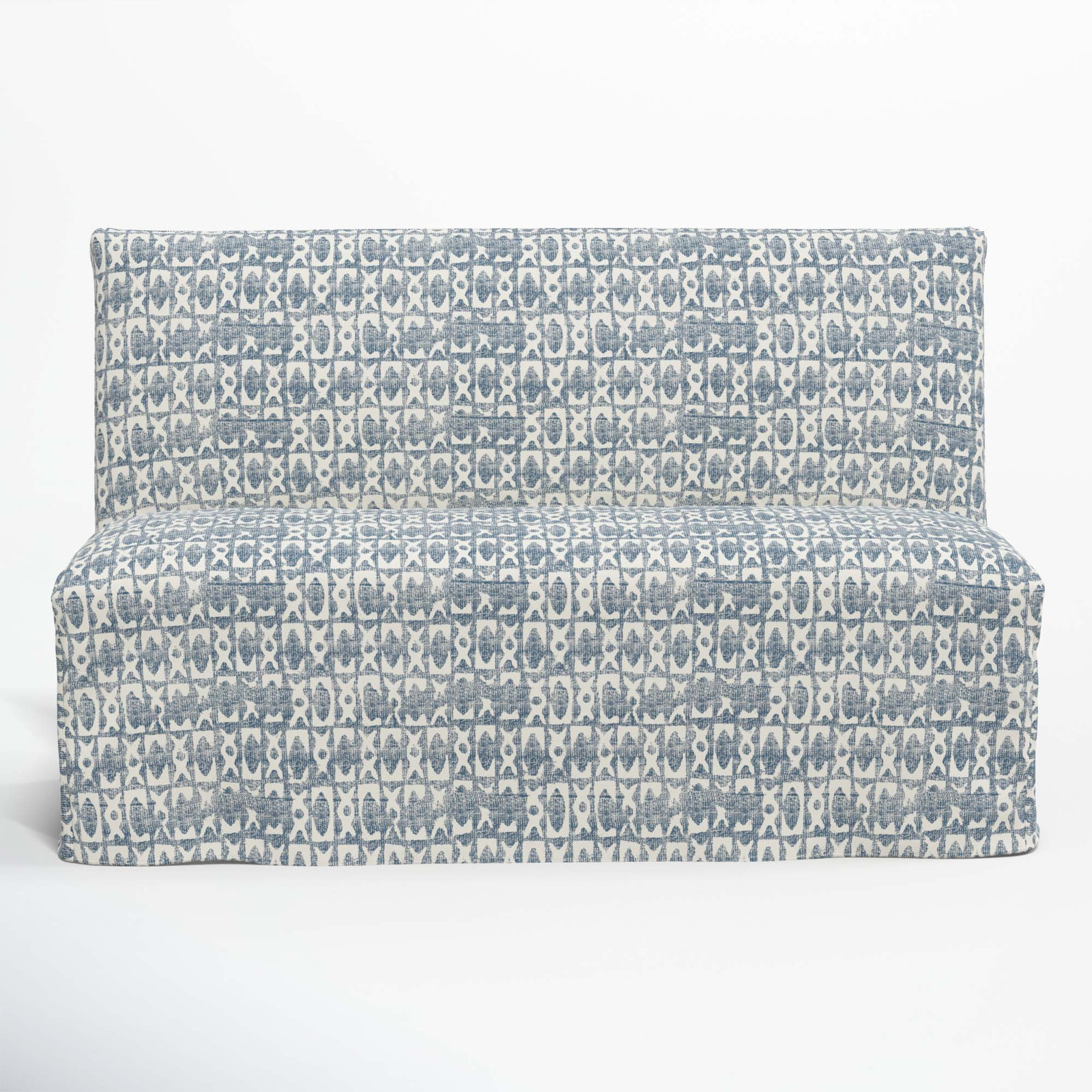 Silvia 57" Dining Bench, Texture Block Blue