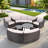 9-Piece Outdoor Half-Moon Wicker Conversation Sets With 1 Nesting Coffee Table And Tempered Glass Top