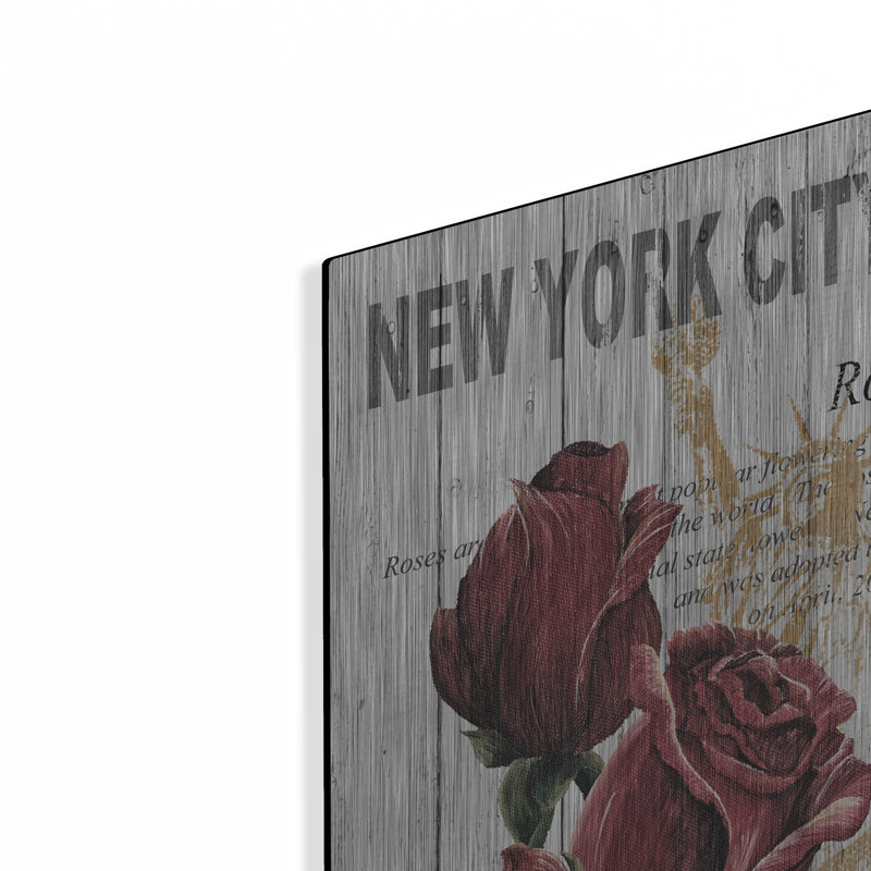 Trinx «New York Roses» par Alicia Soave, art mural en métal, H 16 po x l 12 po