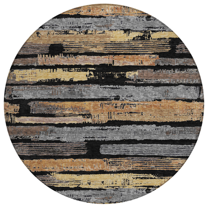 Tapis intérieur lavable rayé 8 pi
