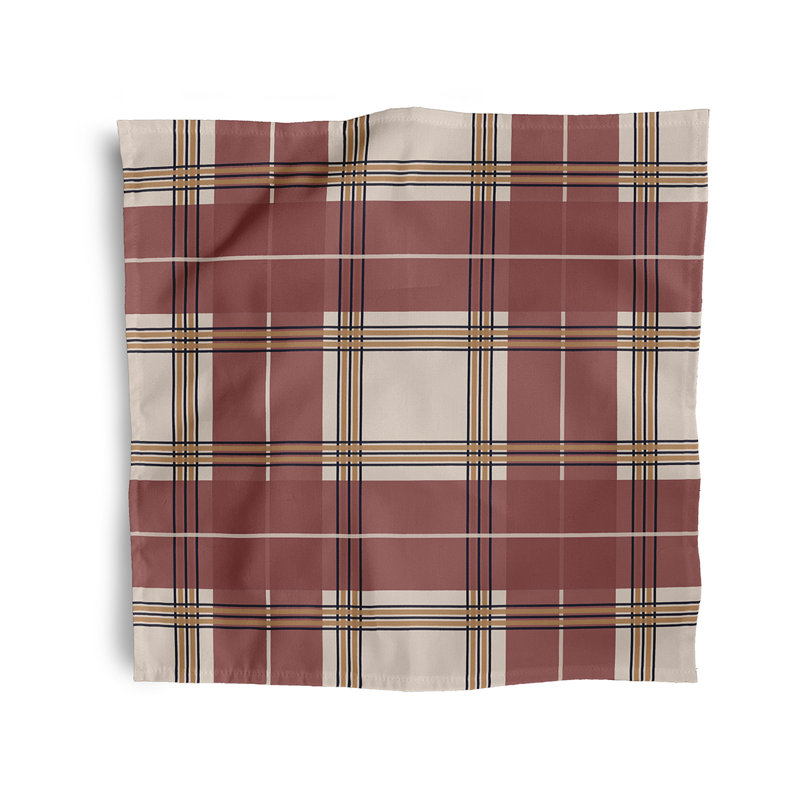 Mariario Scotish Plaid Napkins, Orange