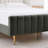 Velvet Upholstered Modern Platform Bed Set With Bedside Panel Nightstand, No Box Spring Needed-326599747-326599744-326398833
