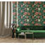 Papier peint floral vert, H 125 po x l 25 po, vinyle autocollant-1423663119-1423663117