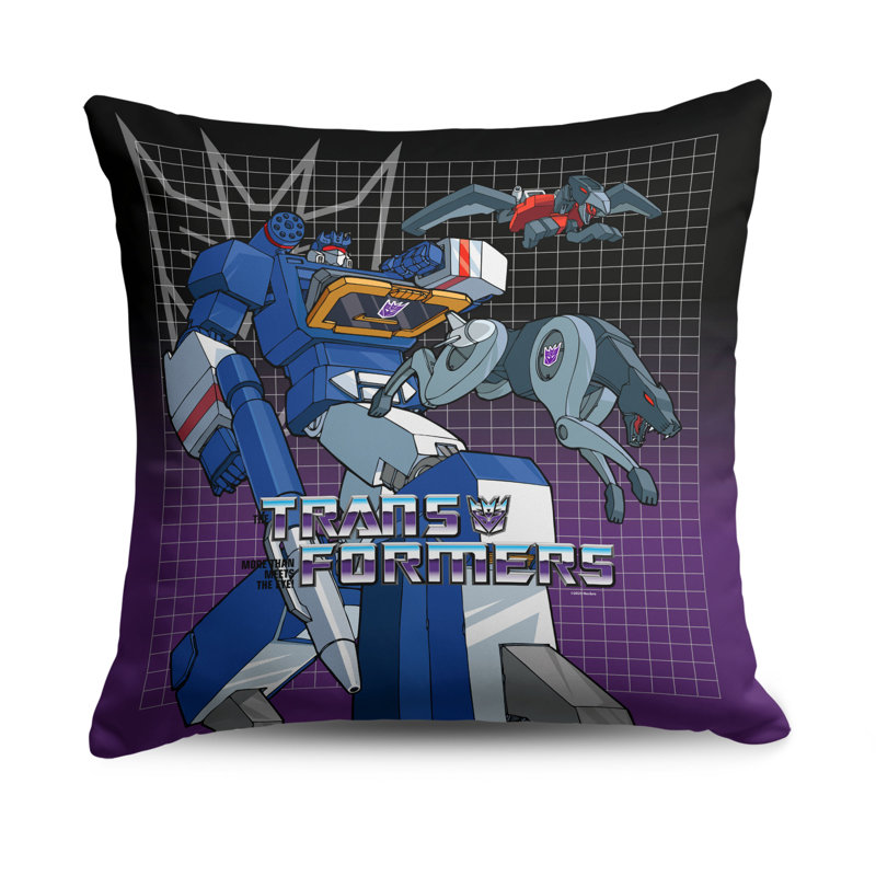 Coussin décoratif à onde sonore 18 x 18 po Hasbr Transformers G1 Grid