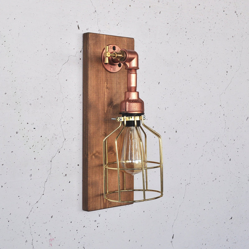 Elegant Wall Lamp, Solid Wood & Rose Gold Finish, 15.7 x 5.5 x 6.3 Inches | E27 Socket, Max 200W | Modern Design for Living Room, Bedroom, or Office | Unique Home Decor with Stylish Color Variations