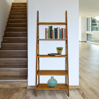 Natrona 72.5" H x 25.25" W Solid Wood Ladder Bookcase