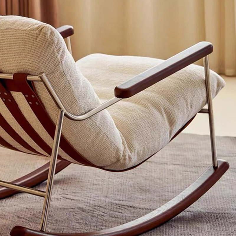 Chaise berçante ergonomique en coton et lin